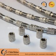 Vacuum brazed diamond wire saw for marble stone quarry cutting