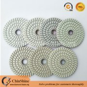 4 inch spiral white resin 7 step diamond wet polishing pads for granite and marble